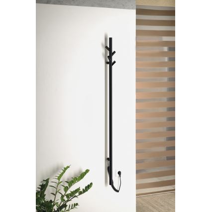 Sapho - Elektrisk håndklædetørrer PASADOR 30W 150x15 cm mat sort