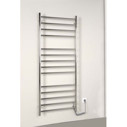 Sapho - Elektrisk håndklædetørrer REDONDO 130 W 116 x 63 cm blank krom