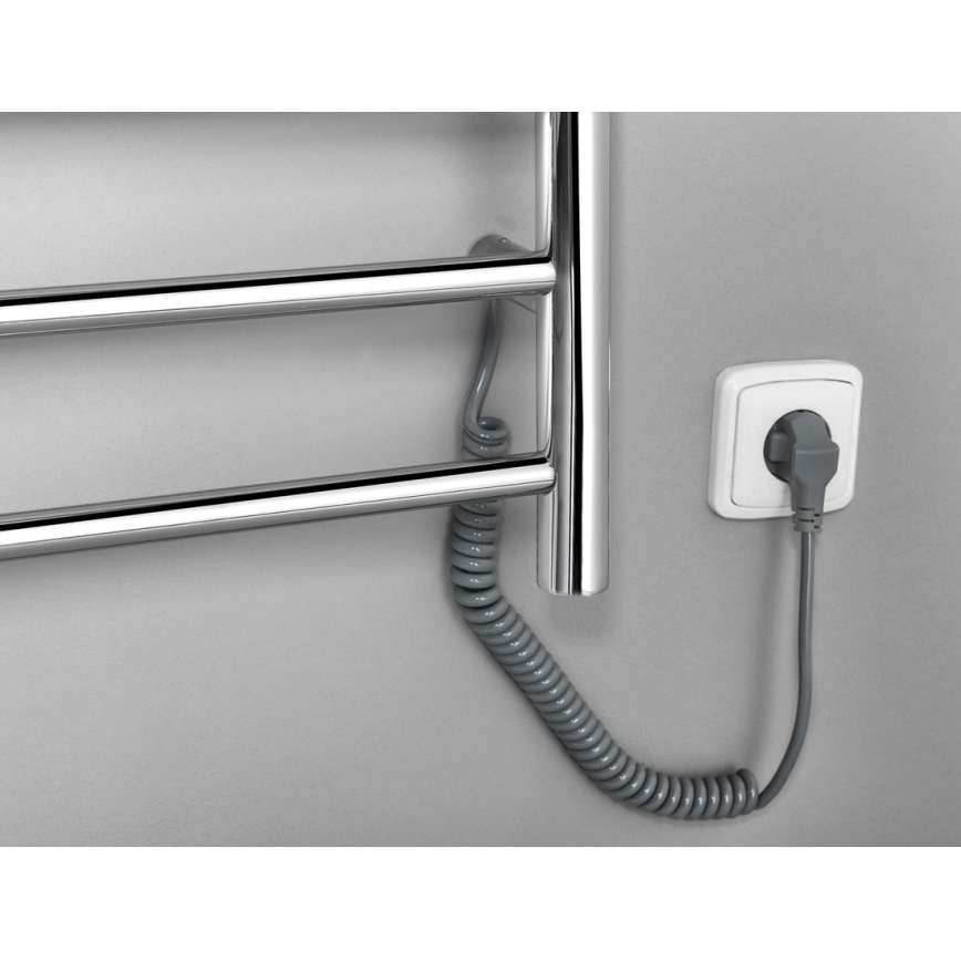 Sapho - Elektrisk håndklædetørrer REDONDO 130W 150x60 cm blank krom rund