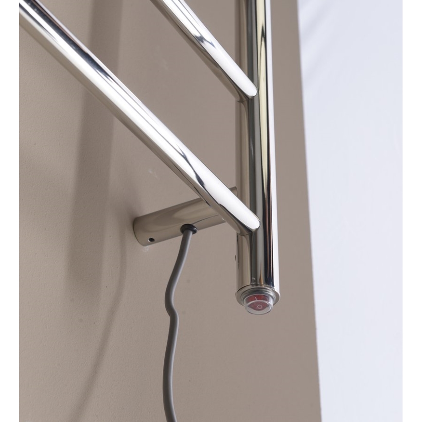 Sapho - Elektrisk håndklædetørrer REDONDO 75 W 90 x 50 cm blank krom rund