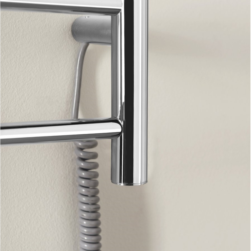 Sapho - Elektrisk håndklædetørrer REDONDO 75 W 90 x 50 cm blank krom rund