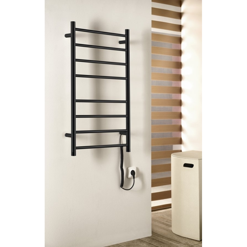 Sapho - Elektrisk håndklædetørrer REDONDO 75W 90x50 cm mat sort