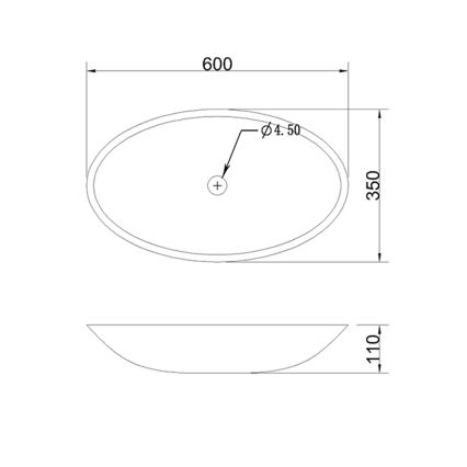 Sapho - Håndvask til bordplade BLOK 60x35 cm marquin/mat sort
