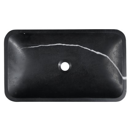 Sapho - Håndvask til bordplade BLOK 60x35 cm sten/mat sort