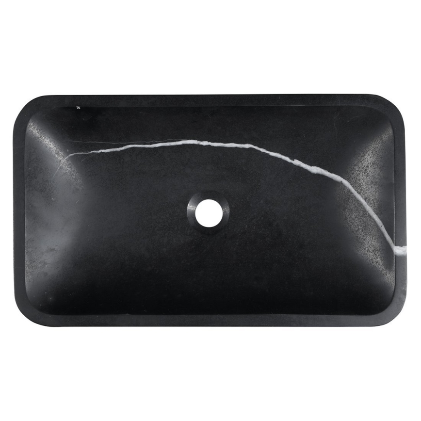 Sapho - Håndvask til bordplade BLOK 60x35 cm sten/mat sort
