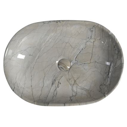 Sapho - Håndvask til bordplade DALMA 59 x 42 cm, keramik/grå