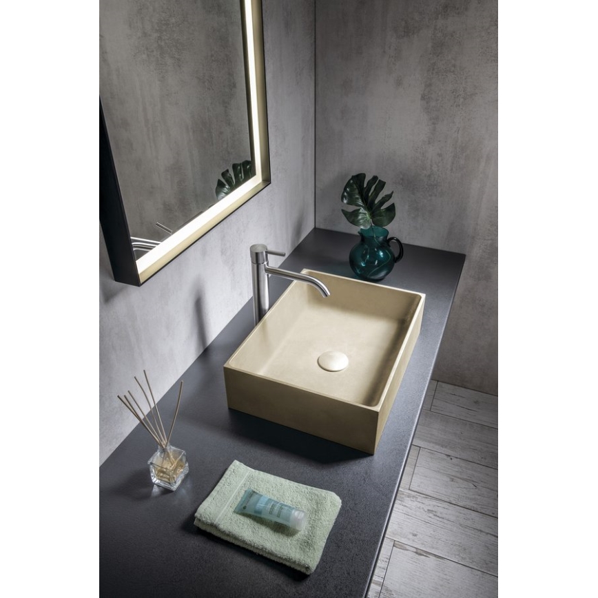 Sapho - Håndvask til bordplade FORMIGO 47,5x36,5 cm beton/beige