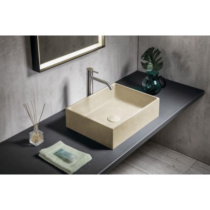 Sapho - Håndvask til bordplade FORMIGO 47,5x36,5 cm beton/beige