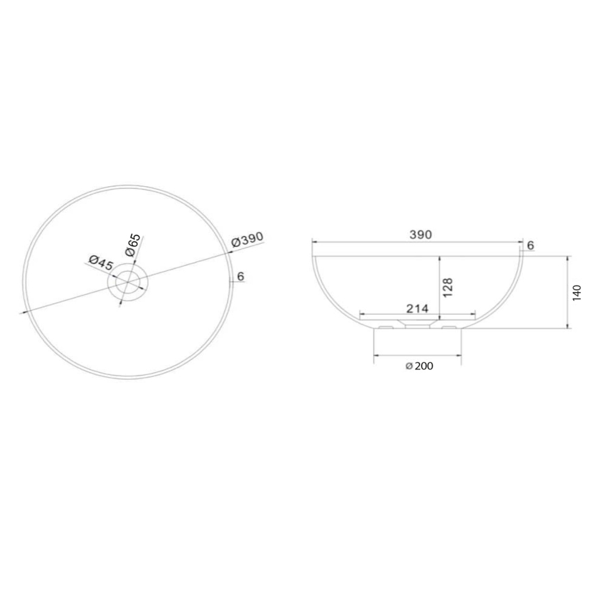 Sapho - Håndvask til bordplade FORMIGO Ø 39 cm beton/rosa