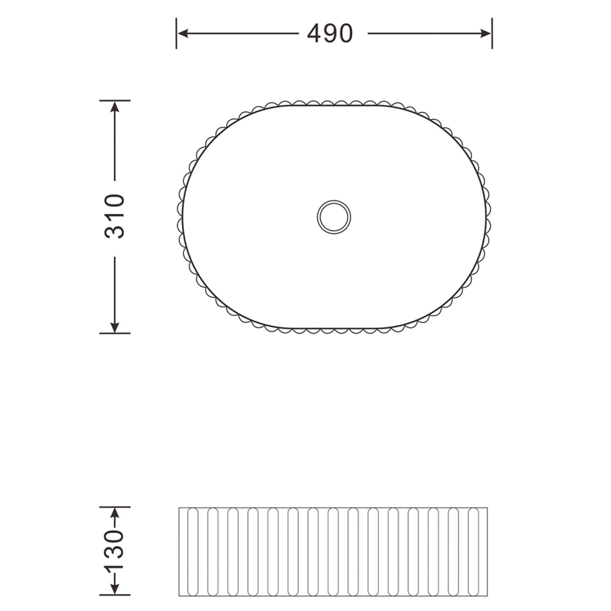 Sapho - Håndvask til bordplade PICOBELLO 49x31 cm keramik/hvid