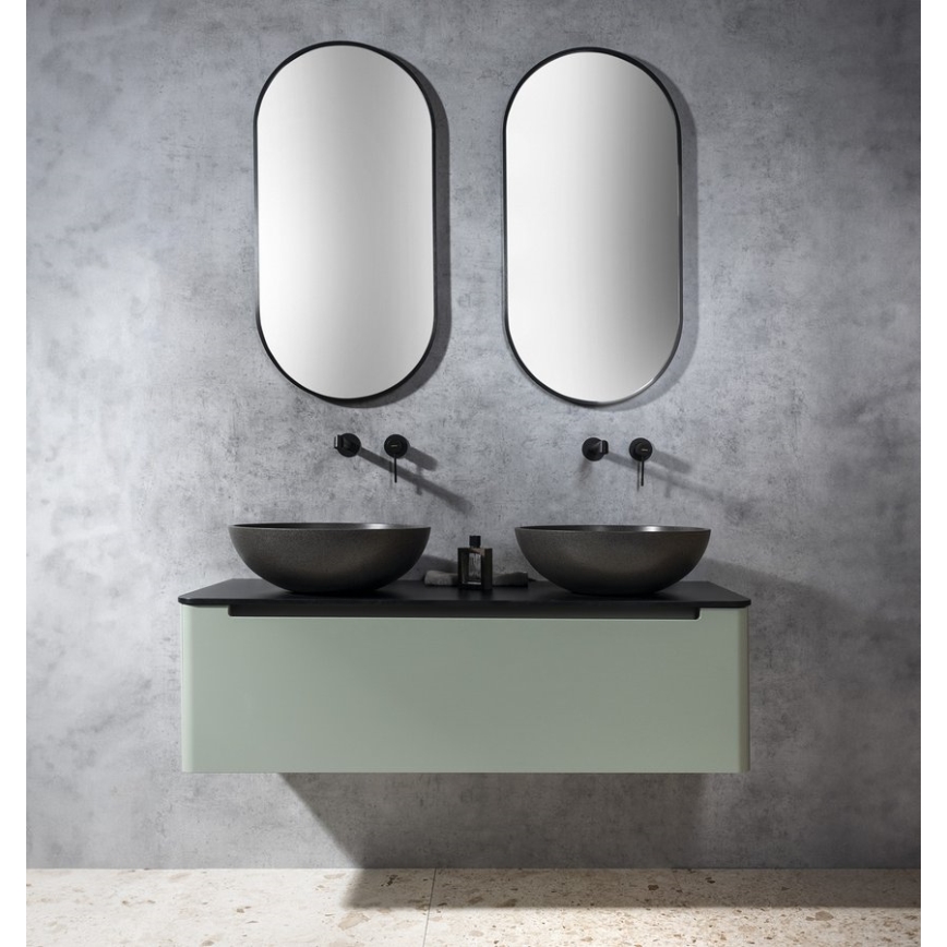 Sapho - Håndvask til bordplade TURF Ø 44 cm beton/sort granit