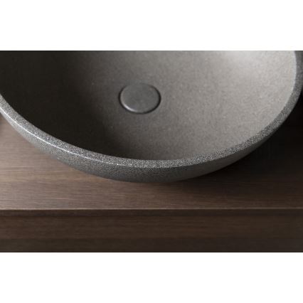 Sapho - Håndvask til bordplade TURF Ø 44 cm beton/sort granit