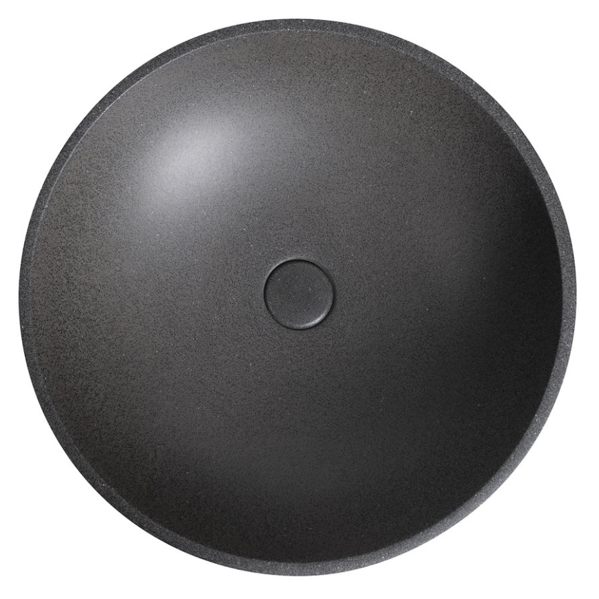 Sapho - Håndvask til bordplade TURF Ø 44 cm beton/sort granit