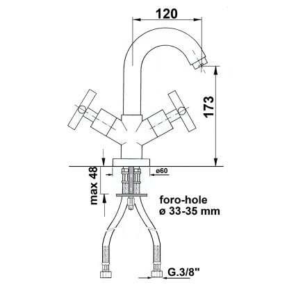 Sapho - Håndvaskarmatur AXIA, blank krom