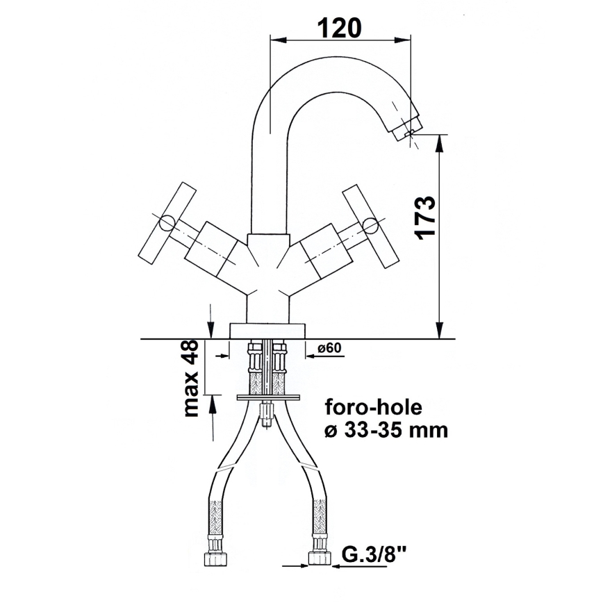 Sapho - Håndvaskarmatur AXIA, blank krom