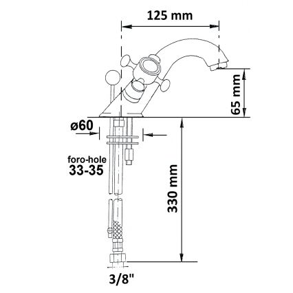 Sapho - Håndvaskarmatur med bundventil ANTEA guld