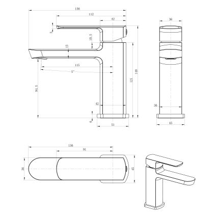 Sapho - Håndvaskarmatur MIXONA 14,8 cm poleret krom