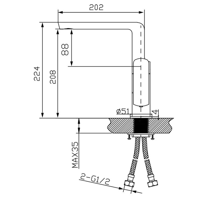 Sapho - Håndvaskarmatur MIXONA 22,4 cm blank krom
