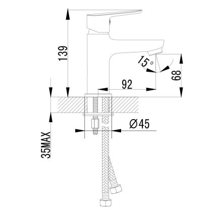 Sapho - Håndvaskarmatur SMALL 13,9 cm poleret krom
