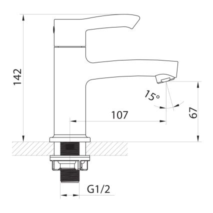 Sapho - Håndvaskarmatur SMALL 14 cm blank krom