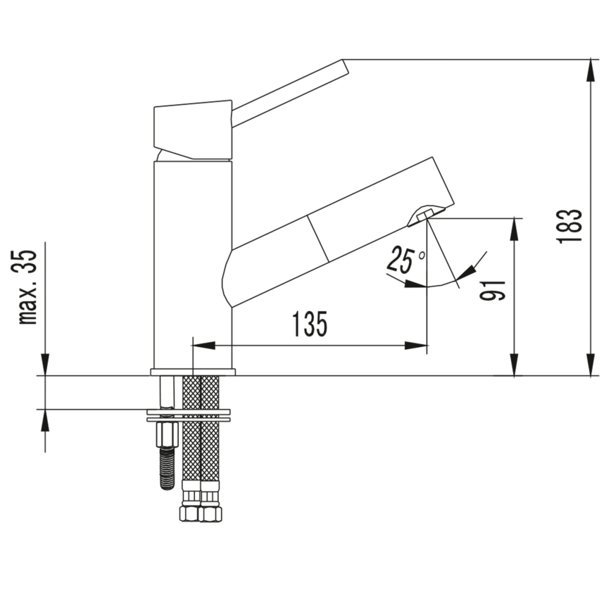 Sapho - Håndvaskarmatur SOLITER 18,3 cm poleret krom