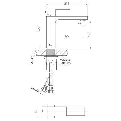 Sapho - Hane CUBEMIX 27,8 cm mat sort