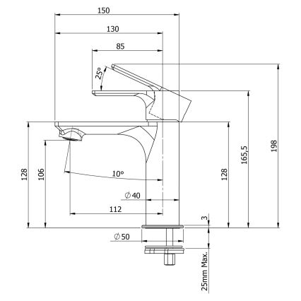 Sapho - Hane PAX 16,5 cm skinnende krom
