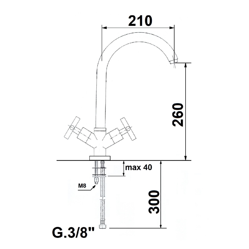 Sapho - Køkkenarmatur AXIA blank krom