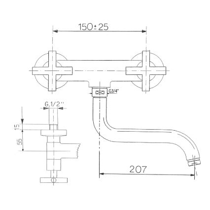 Sapho - Køkkenarmatur AXIA i blank krom
