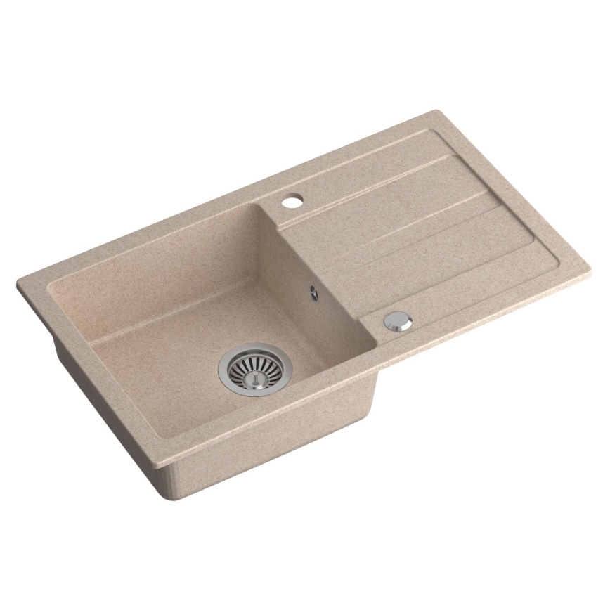 Sapho - Køkkenvask 77x44 cm granit/beige