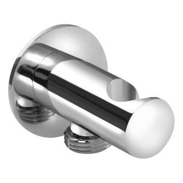 Sapho - Rund bruseholder m. outlet/skinnende krom