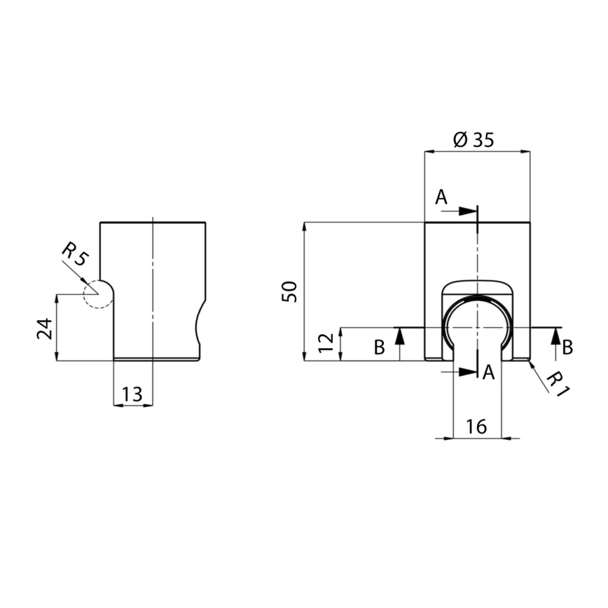 Sapho - Rund bruseholder/mat sort