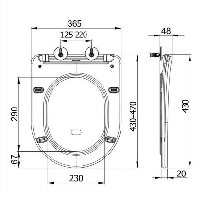 Sapho - SoftClose toiletsæde PACO, sort