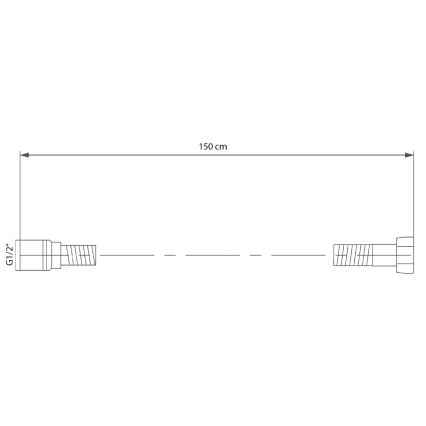 Sapho - SOFTFLEX bruserslange 150 cm mat sort
