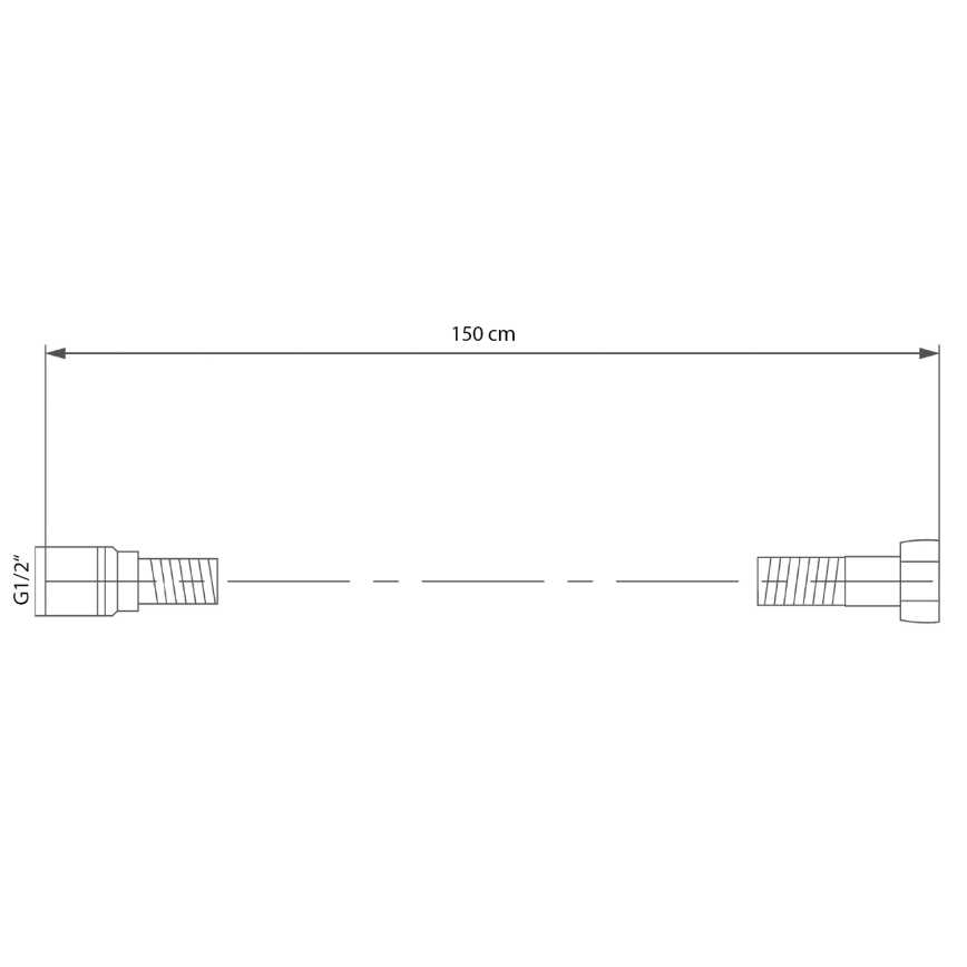 Sapho - SOFTFLEX bruserslange 150 cm mat sort