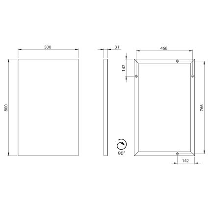 Sapho - Spejl AROWANA 50x80 cm poleret krom