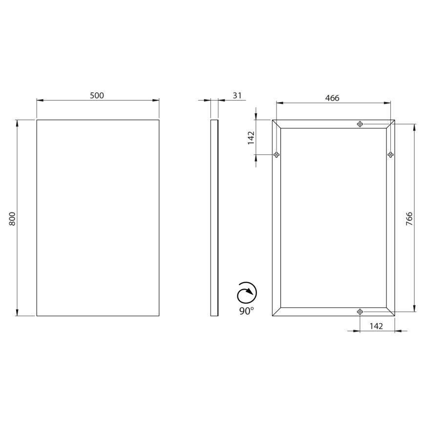 Sapho - Spejl AROWANA 50x80 cm poleret krom