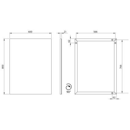 Sapho - Spejl i ramme AROWANA 60x80 cm mat sort