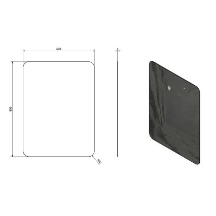 Sapho - Spejl ISHAPE 60x80 cm