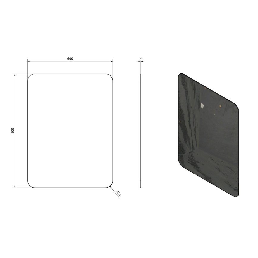 Sapho - Spejl ISHAPE 60x80 cm