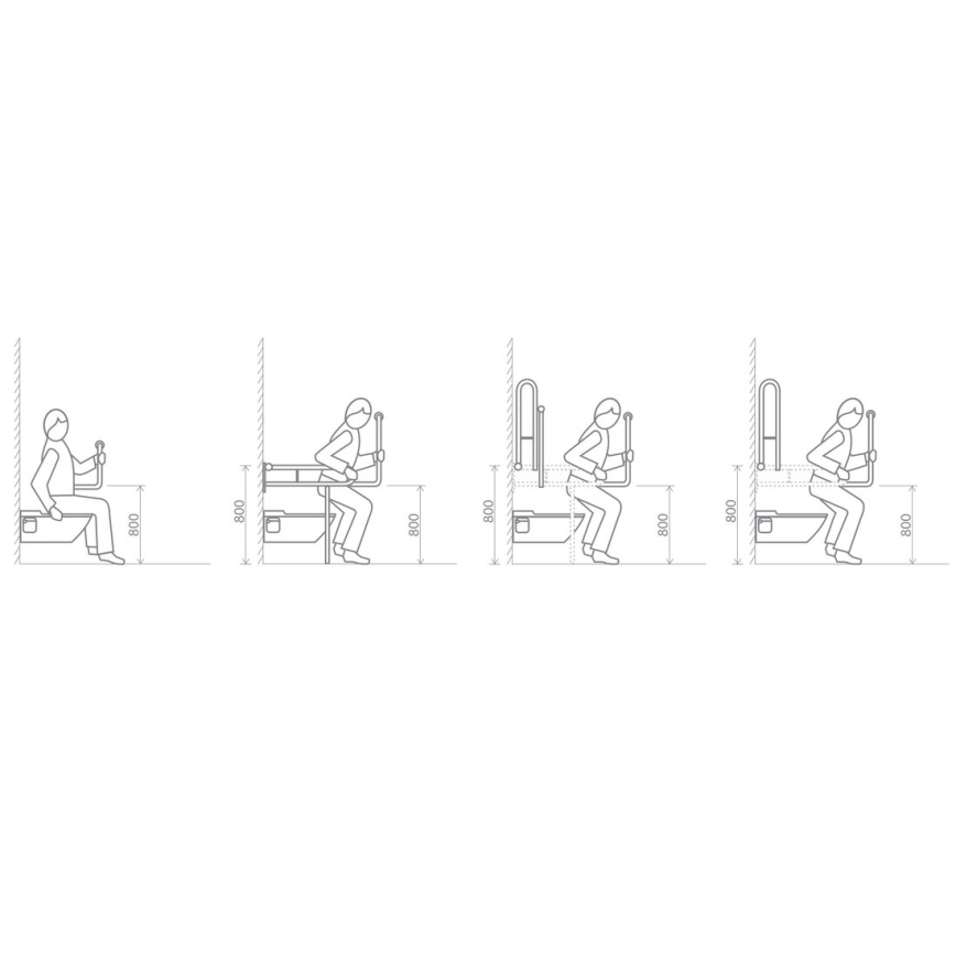 Sapho - Støttegreb HELP PROGRAM 80x82 cm hvid