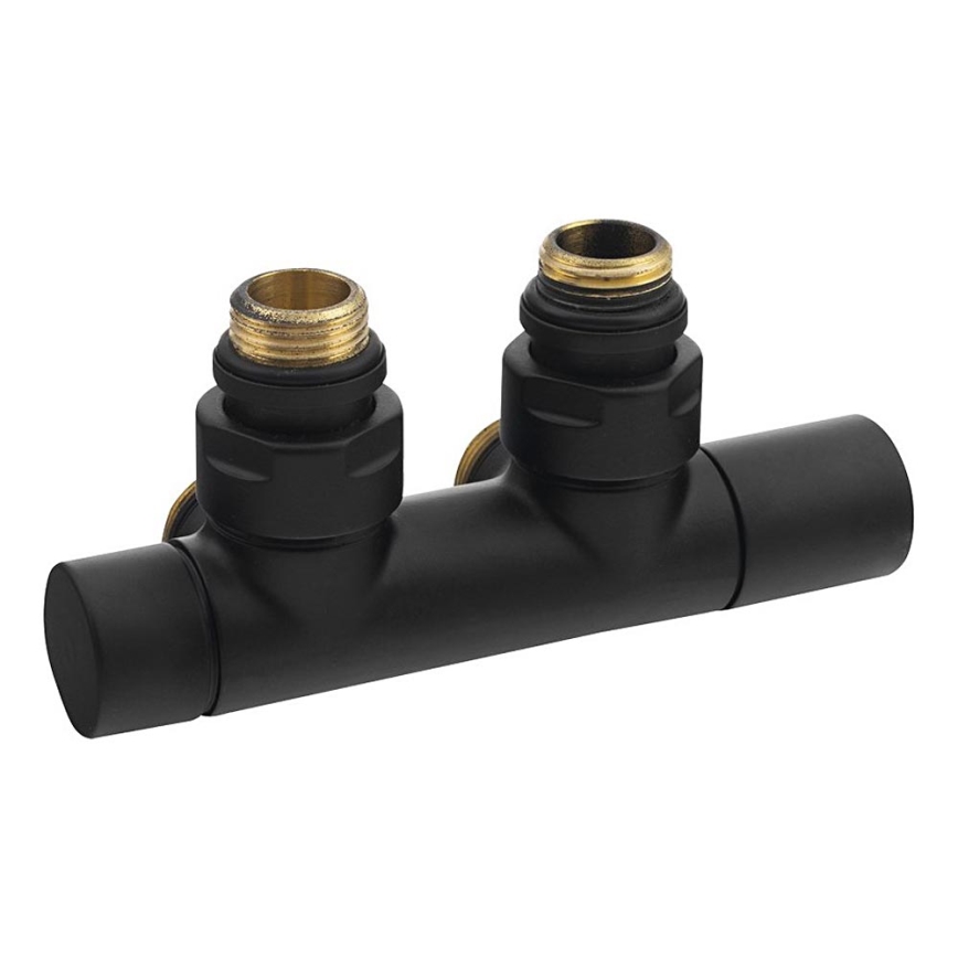Sapho - Tilslutningssæt til ventiler til centraltilslutning TWIN mat sort