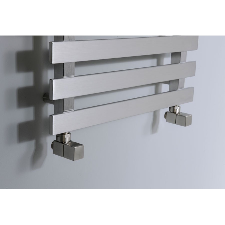 Sapho - Tilslutningssæt til vinkelventiler CUBE, 2 stk., i børstet rustfrit stål