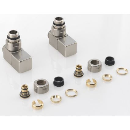 Sapho - Tilslutningssæt til vinkelventiler CUBE, 2 stk., i børstet rustfrit stål