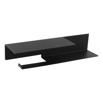 Sapho - Toiletpapirholder med hylde 9,5x35 cm mat sort