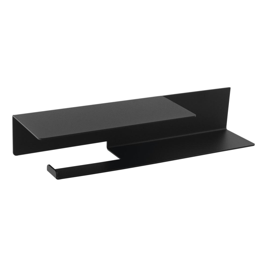 Sapho - Toiletpapirholder med hylde 9,5x35 cm mat sort