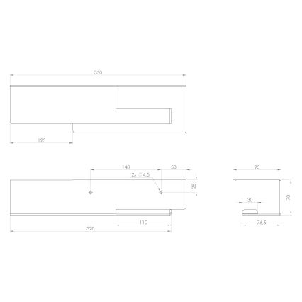 Sapho - Toiletpapirholder med hylde 9,5x35 cm mat sort