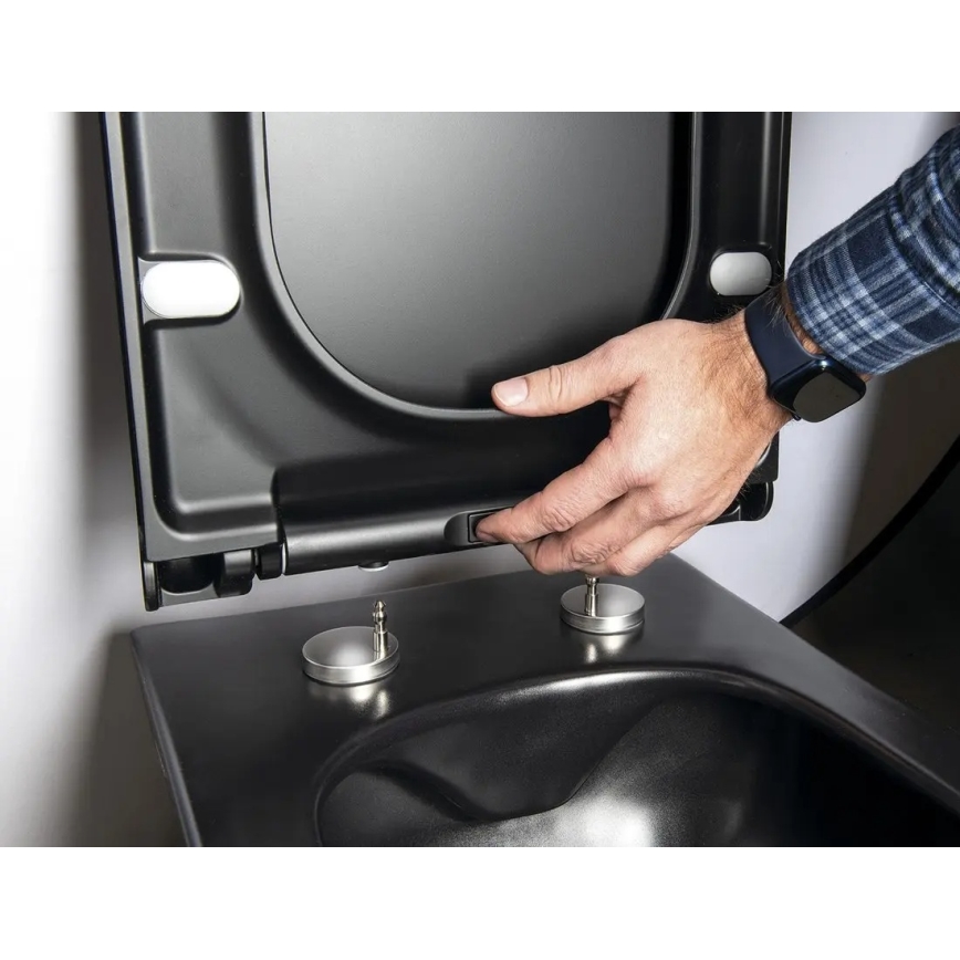 Sapho - Toiletsæde AVVA SLIM SoftClose, mat sort