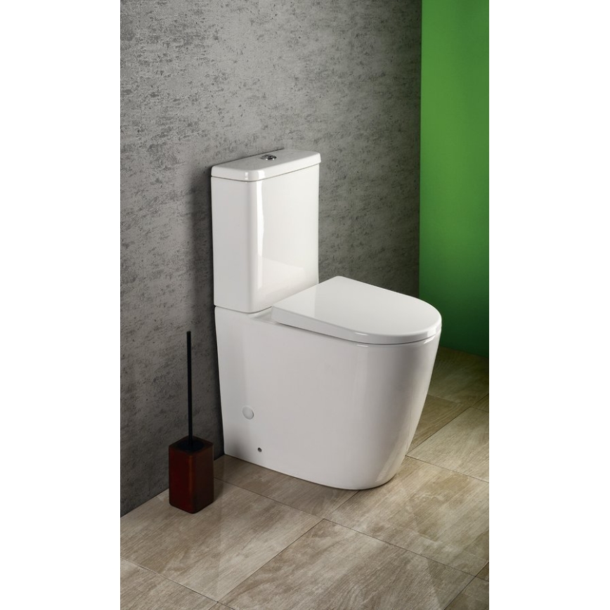 Sapho - TURKU kombineret WC, bund-/bagudafløb, keramik, hvid