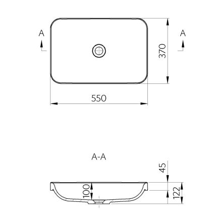 Sapho - Underlimet håndvask ASOFFI 55x37 cm marmor/hvid